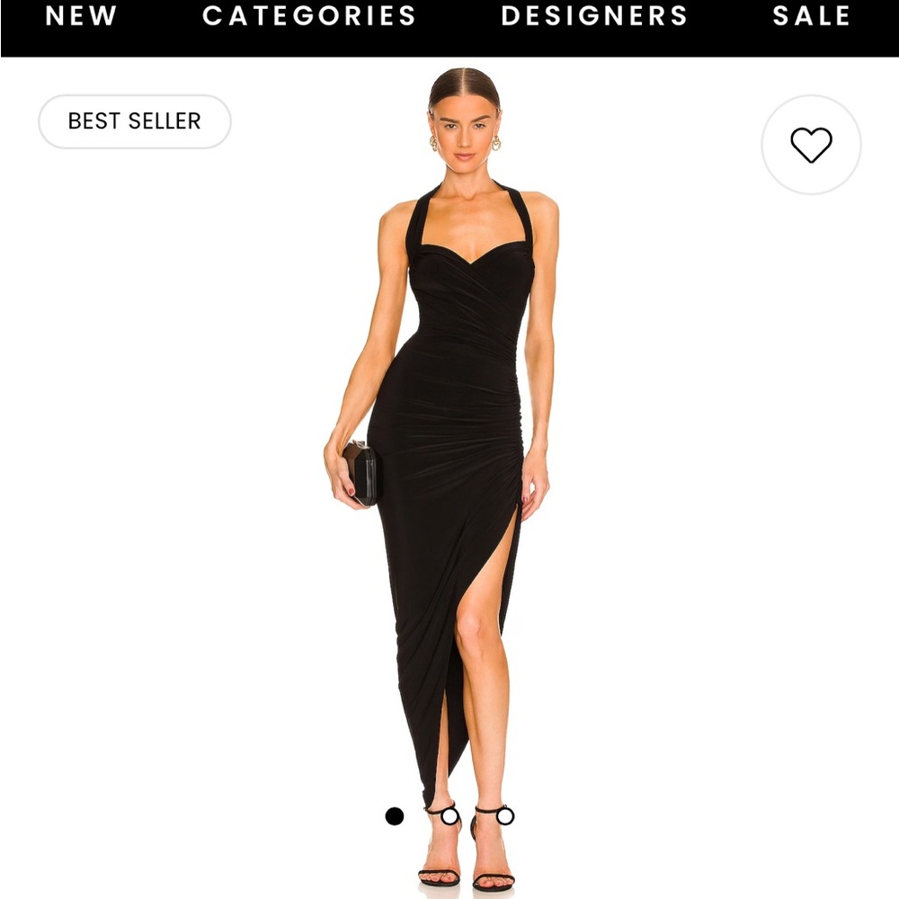 Norma Kamali- 	
Cayla Side Drape Gown in Black